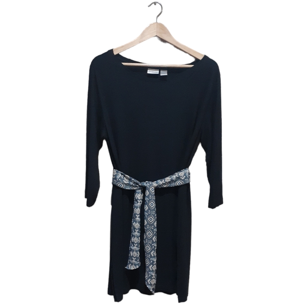 Chico's Women's Shift Dress Jersey Knit Black Size 3 (XL/16)
